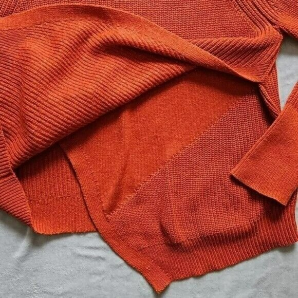 Banana Republic Wool Blend Pumpkin/Rust Orange Lagenlook Sweater size XL EUC - Picture 7 of 9
